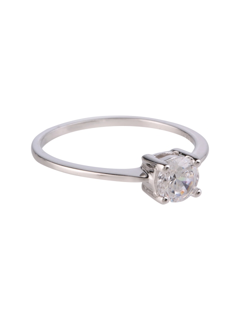 

Peora Women Silver-Plated 925 Sterling Silver Cubic Zirconia Rhodium Ring