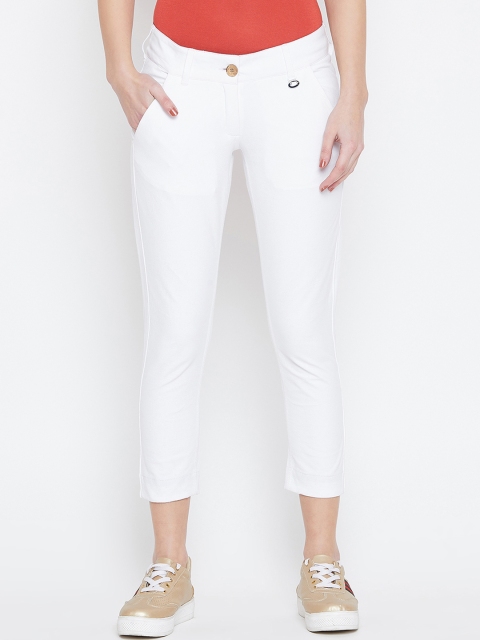 

JUMP USA Women White Skinny Fit Solid Cropped Chinos