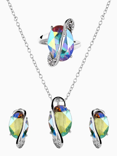 

Peora Women Gold Plated Crystal Jewellery Set, Multi