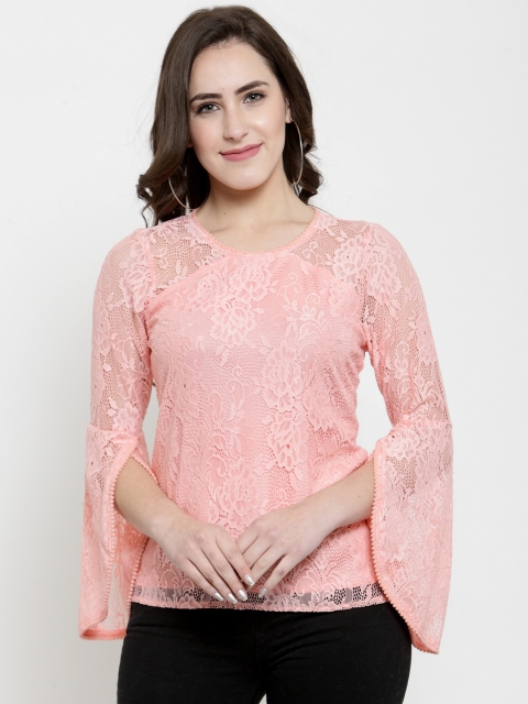 

Latin Quarters Women Pink Self Design Top