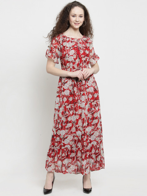 

Latin Quarters Women Red Printed Maxi Dress