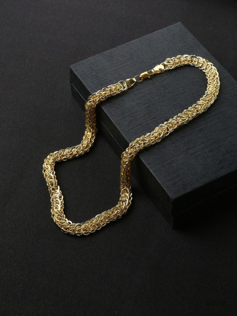 

Dare by Voylla Men Stainless Steel Gold-Plated Handcrafted Chain