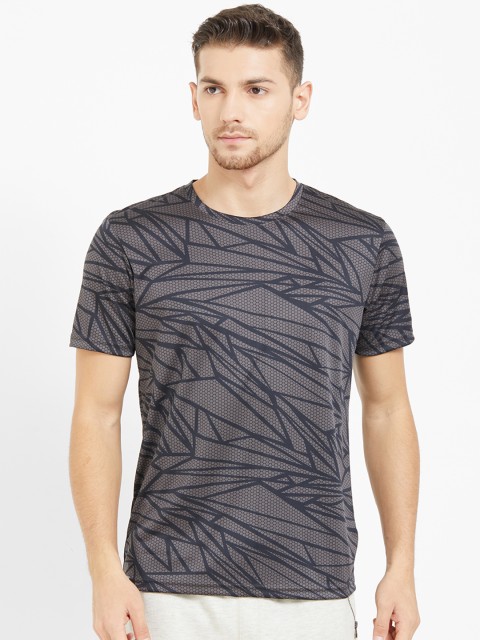 

NEXGEN CLUB Men Charcoal Printed Round Neck T-shirt