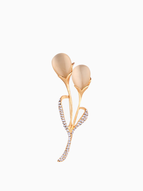 

Peora Women Gold-Plated Cubic Zirconia Brooch