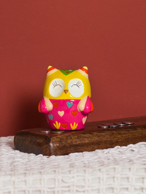 

Chumbak Multicoloured Hearty Owl Coin Bank Ceramic Showpiece, Multi