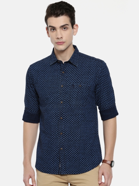 

Classic Polo Men Navy Blue Slim Fit Printed Casual Shirt
