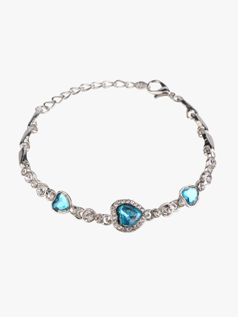 

Peora Blue Alloy Blue & Silver-Plated Charm Bracelet