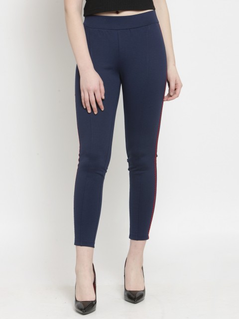 

Latin Quarters Women Navy Blue Slim Fit Cropped Treggings