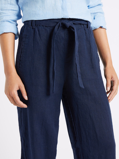 

Marks & Spencer Women Navy Blue Regular Fit Solid Parallel Trousers