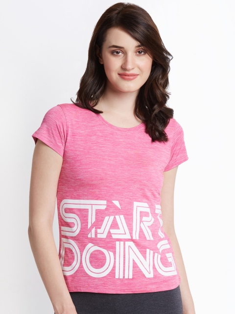

Ajile by Pantaloons Women Pink Printed Round Neck T-shirt