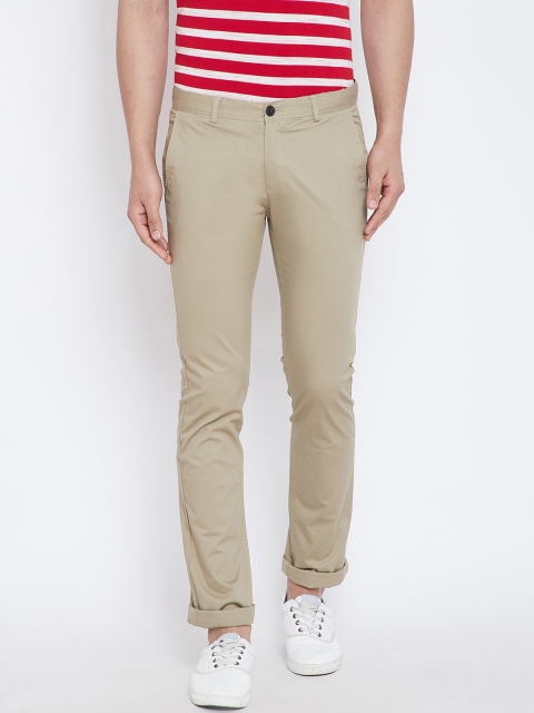 

Duke Men Beige Regular Fit Solid Chinos