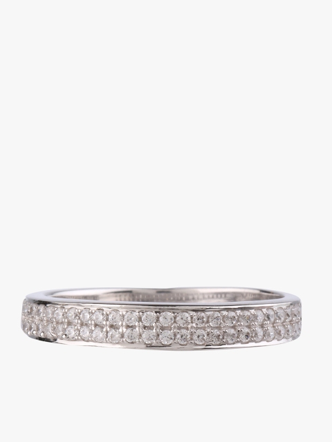 

Peora Women Silver-Plated 925 Sterling Silver Rhodium Cubic Zirconia Ring