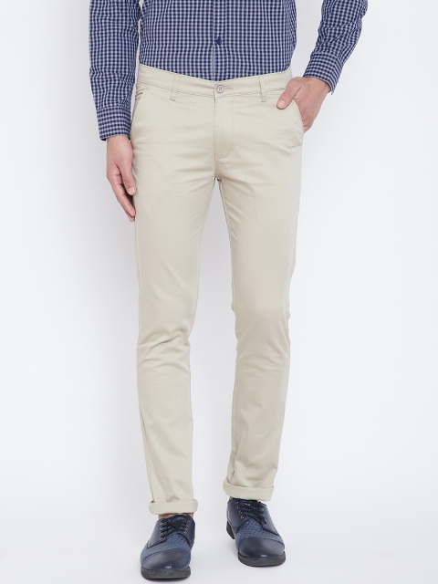 

Duke Men Beige Regular Fit Solid Chinos
