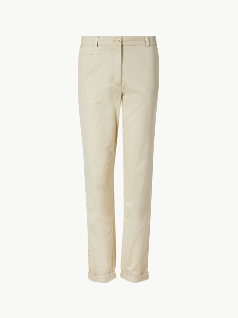 

Marks & Spencer Women Beige Regular Fit Solid Linen Regular Trousers