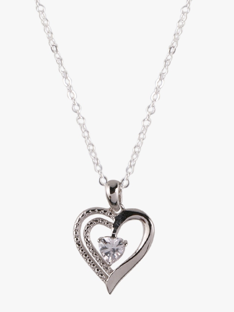

Peora Women Silver-Plated Lovita Heart Pendant