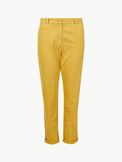 

Marks & Spencer Women Yellow Tapered Fit Solid Regular Trousers
