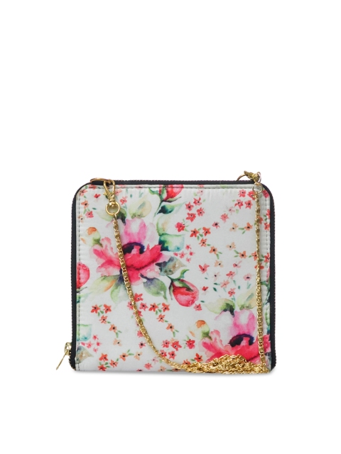 

BandBox Off-White & Pink Printed Sling Bag