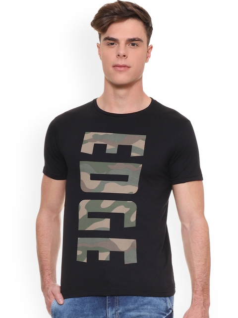 

People Men Black Printed Round Neck T-shirt