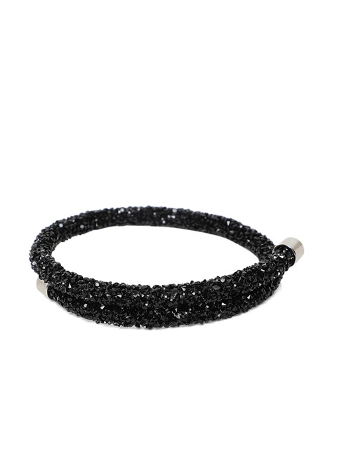 

Kazo Black Alloy Gold-Plated Cuff Bracelet