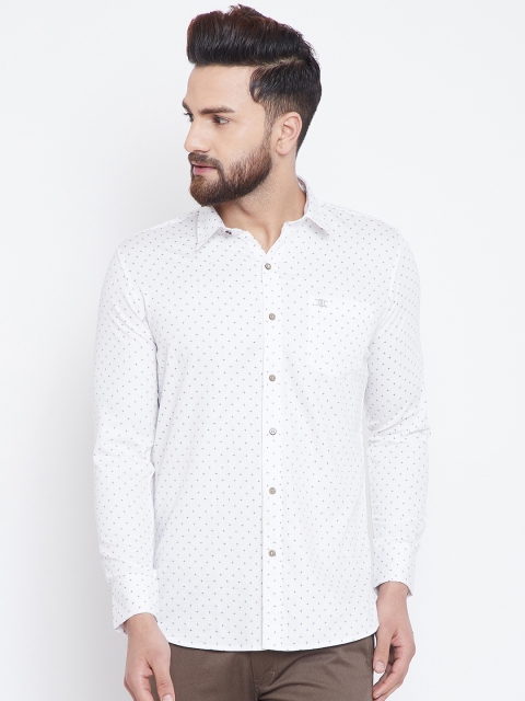 

Duke Men White Regular Fit Printed Casual Shirt