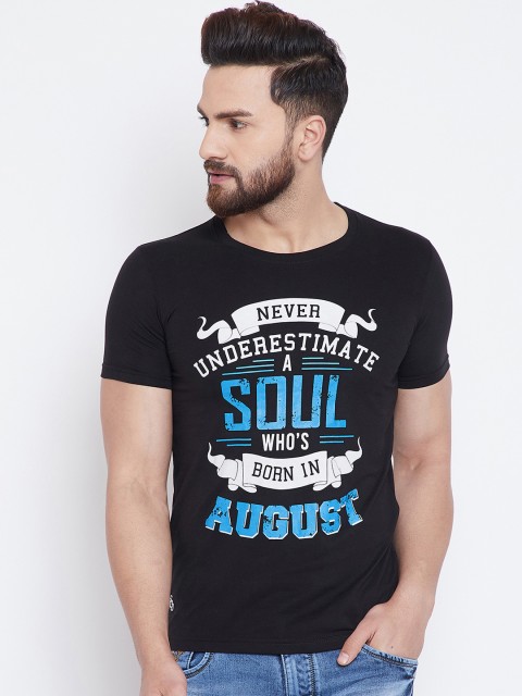 

Duke Men Black Printed Round Neck T-shirt