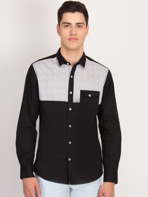 

LA LOFT Men Black Colorblocked Shirt