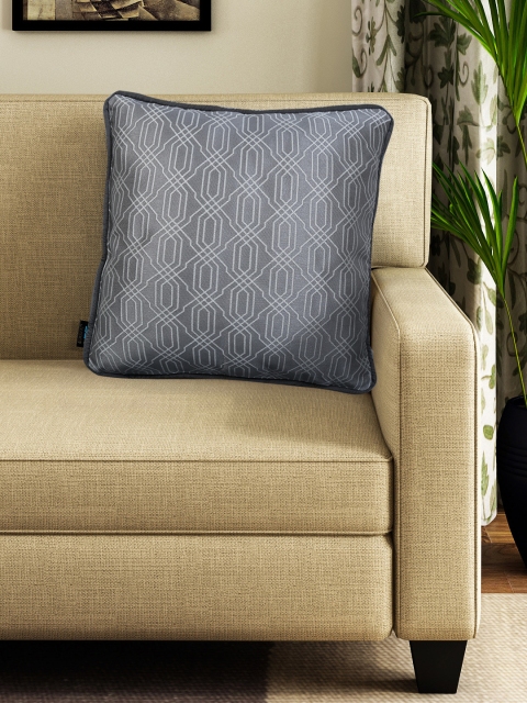 

S9home by Seasons Grey Single 40 cm X 40 cm Geometric Square Cushion Covers