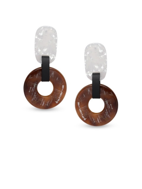 

Kazo White Contemporary Drop Earrings