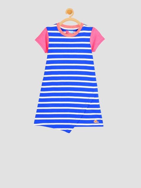 

Cherry Crumble Girls Blue Striped A-Line Dress