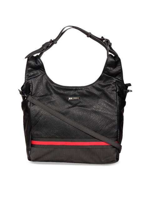 

ESBEDA Black Solid Hobo Bag
