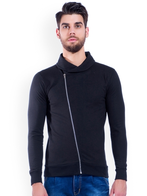 

Maniac Men Black Solid Sweatshirt