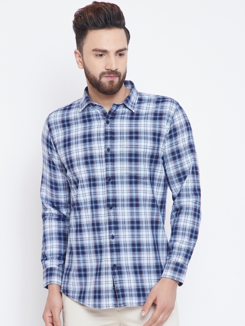 

Duke Men Blue Regular Fit Checked Casual Shirt