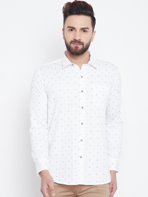 

Duke Men White Regular Fit Printed Casual Shirt