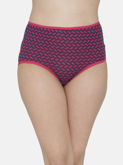 

Clovia Women Purple & Pink Printed Hipster Briefs PN2981P15XL