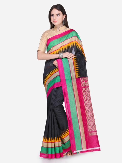 

Silk Bazar Multicoloured Silk Blend Printed Khadi Saree, Multi