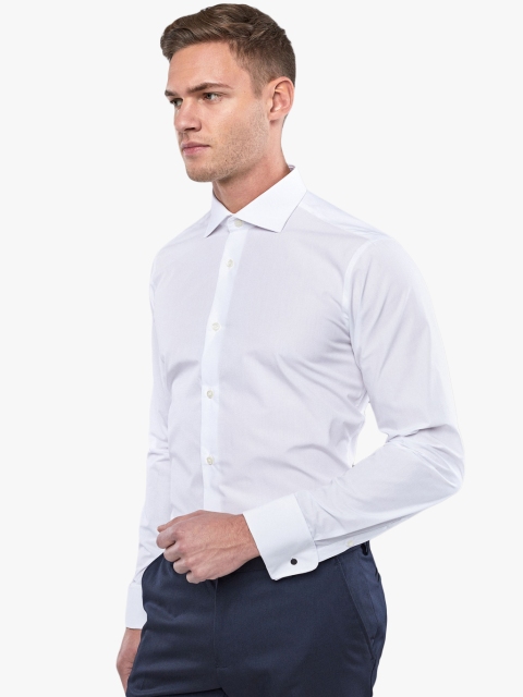 

next Men White Slim Fit Solid Formal Shirt