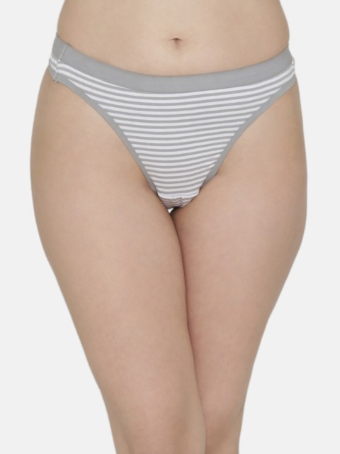 

Clovia Women Grey & White Striped Thongs PN2959P01XL