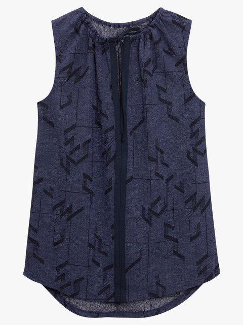 

next Women Navy Blue Printed A-Line Top