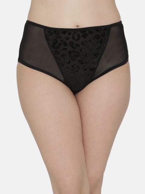 

Clovia Women Black Self-Design Hipster Briefs PN2865P13XL