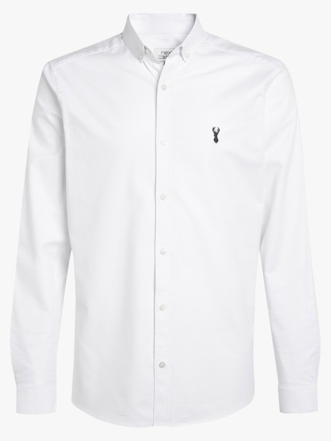 

next Men White Regular Fit Solid Casual Shirt