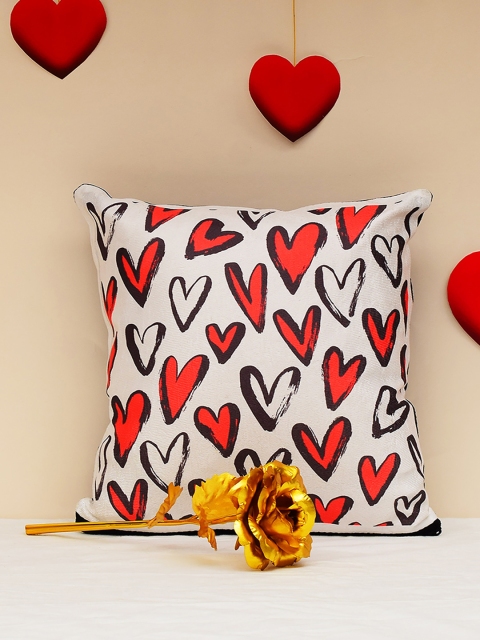 

Archies Love Gifts White 1st Valentines Day Special Cushion & 24K Golden Rose Set