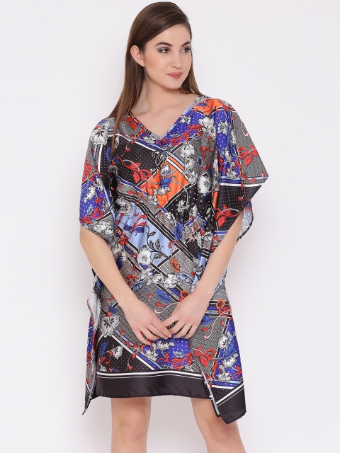 

Clovia Multicoloured Printed Kaftan Nightdress NS0836P13XL, Multi