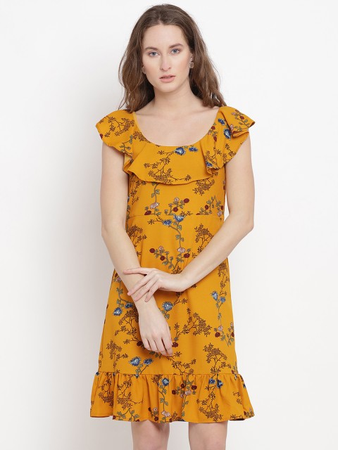 

Abiti Bella Women Mustard Printed Fit and Flare Dress