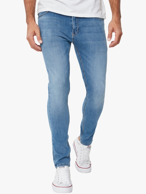 

next Men Blue Regular Fit Mid-Rise Clean Look Jeans