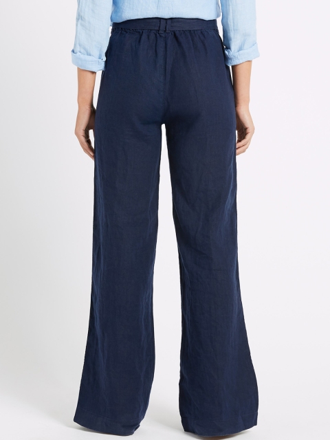 

Marks & Spencer Women Navy Blue Regular Fit Solid Trousers
