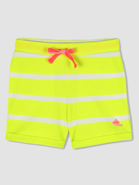 

Cherry Crumble Kids Lime Green Striped Regular Fit Regular Shorts