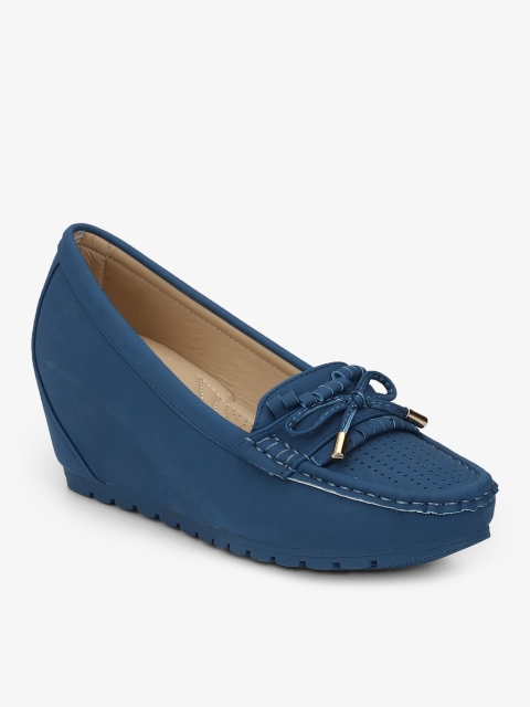 

KetImporta Women Navy Blue Heeled Loafers