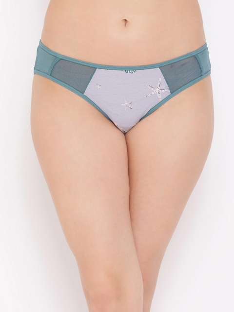 

Clovia Women Grey Printed Bikini Briefs PN2991P05XL