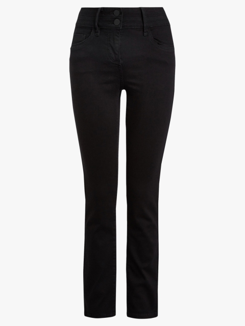 

next Women Black Slim Fit Mid-Rise Clean Look Jeans
