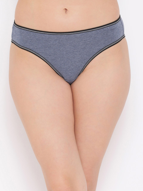 

Clovia Women Grey Melange Solid Low-Rise Bikini Briefs PN2930P08XL